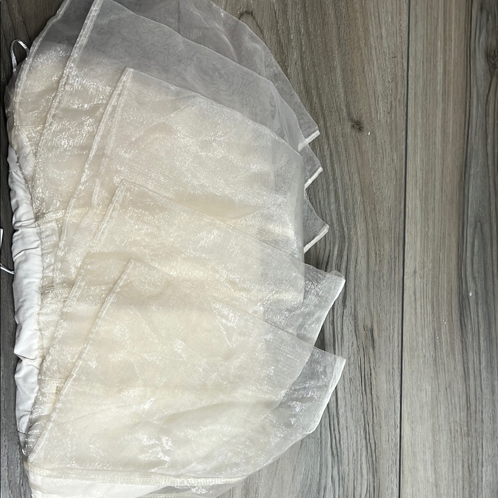 Elegant Sheer White Skirt Overlay